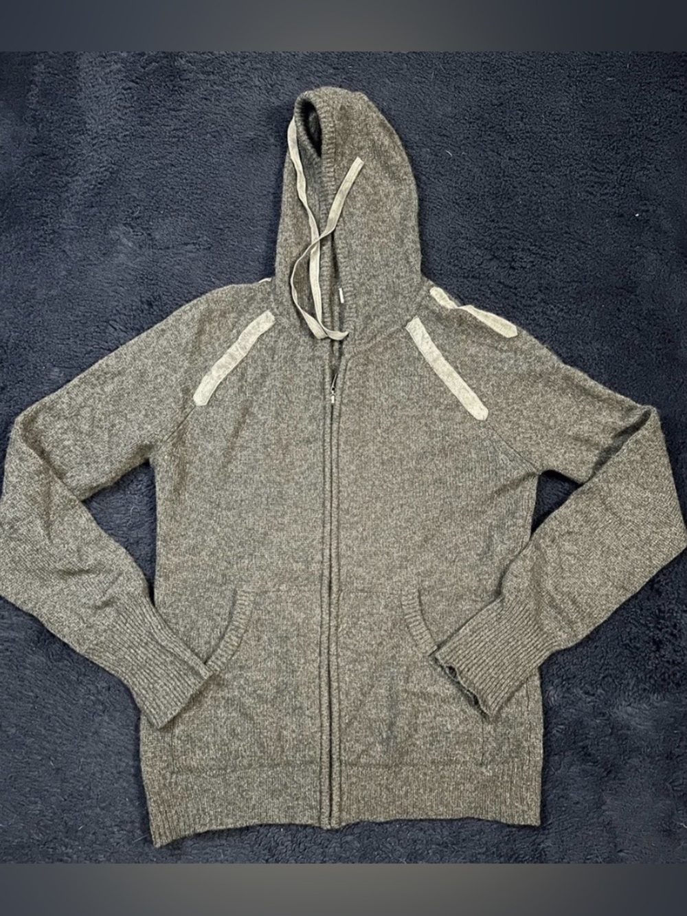 Vintage Malika Zip Up Hoodie Cashmere Blend Women’s Medium B27 Gray
